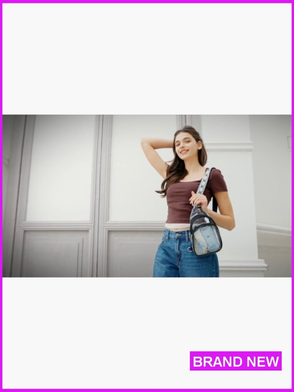 Clear Crossbody Bag Stadium Approved Lightweight TPU Sling Purse Adjustable - Picture 7 of 7